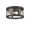Z-Lite Roundhouse 3 Light Outdoor Flush Ceiling Mount Fixture, Black And Clear Seedy 569F-BK - alternate 5